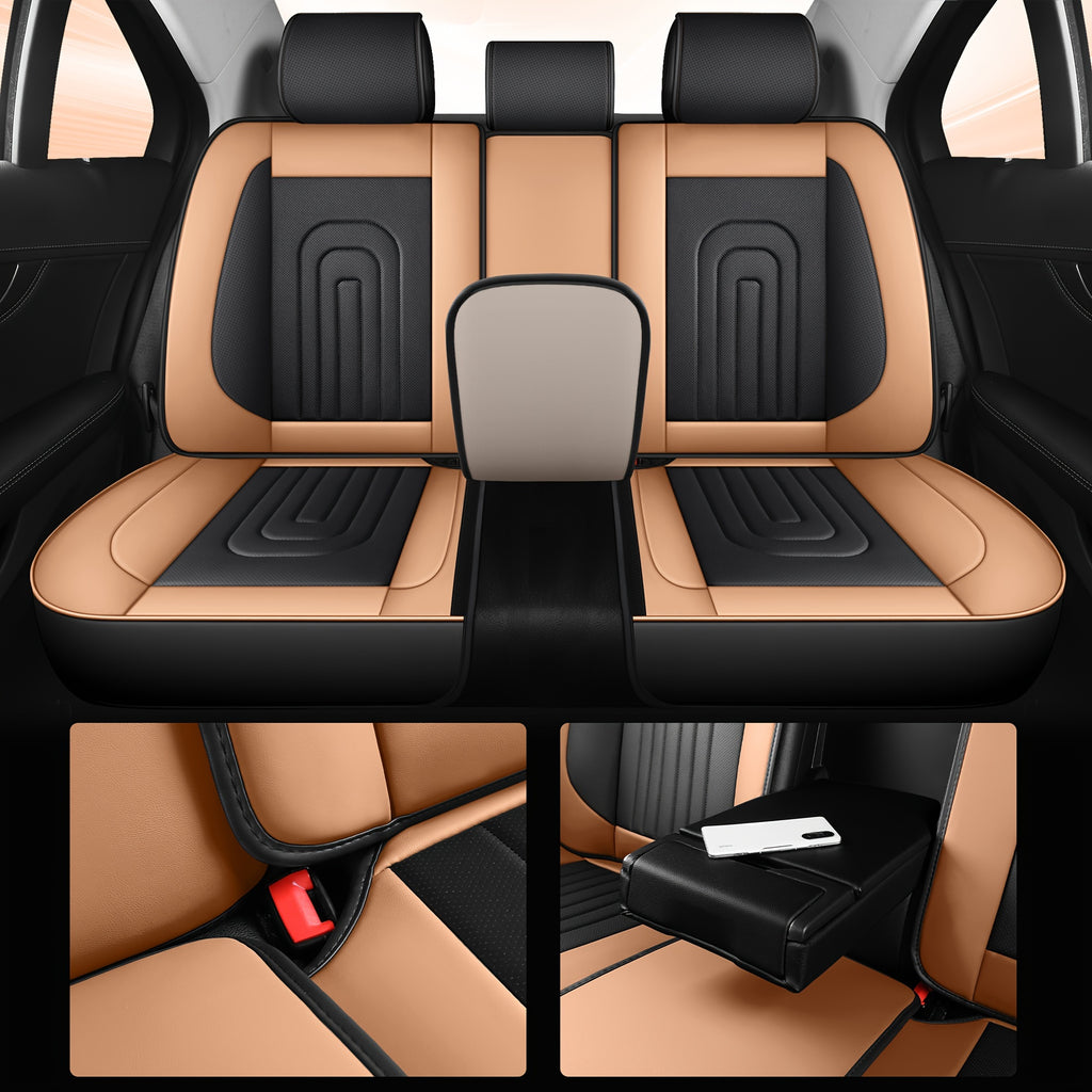 Red Rain PU Leather Car Seat Cover Breathable Universal Car Seat Covers For Front And Rear Seats 13pcs Automotive Seat Cushion Cover Fit Car Truck SUV Van