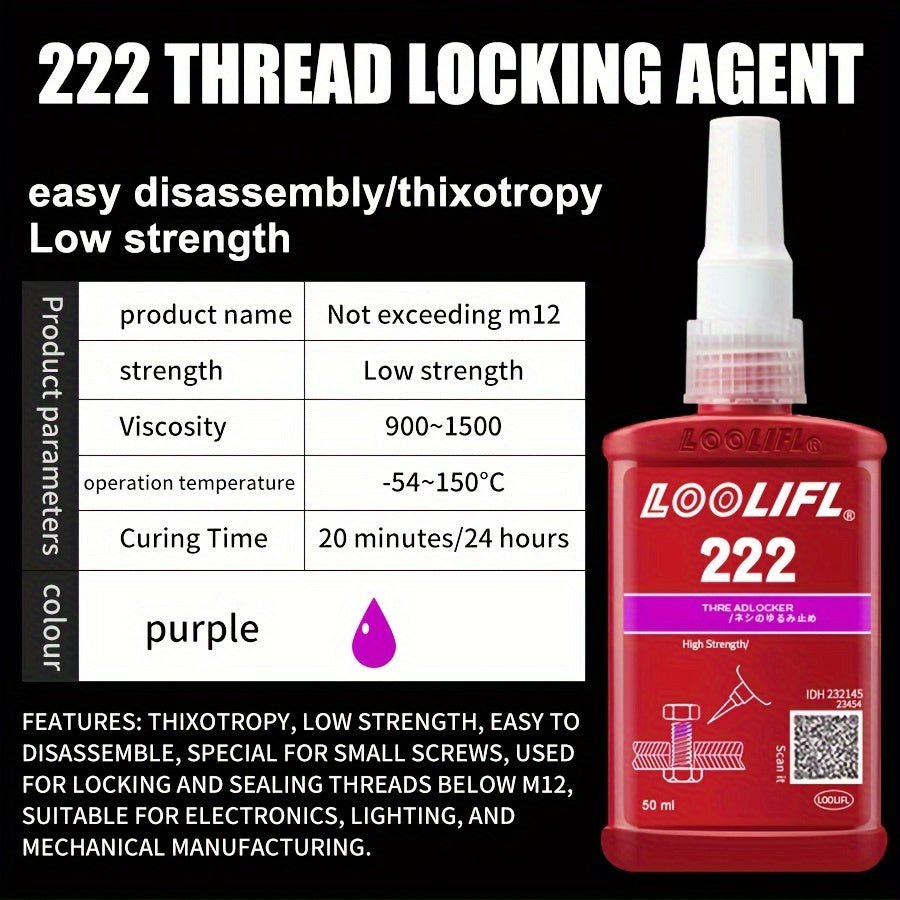 1/3pcs Multifunctional Vitamin Adhesive 222/243 Medium High Strength Screw Glue Medium High Strength Automotive Special Screw Glue Anti-slip Fastening Anaerobic Glue Removable And More