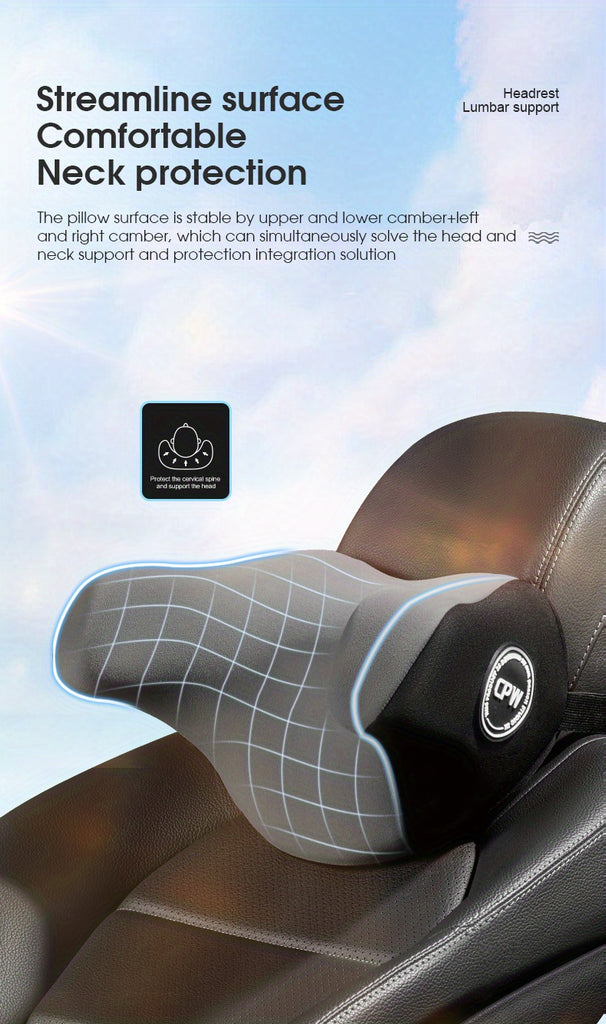 [CHEGES Car Headrest] CHEGES High-grade Memory Foam Car Headrest | Polyester Car Neck Pillow for Four Seasons General Car Automotive Supplies Accessories