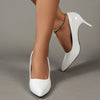 Women's Solid Color Stiletto Heels, Elegant Pointed Toe Work Pumps, Lightweight Dress Pumps