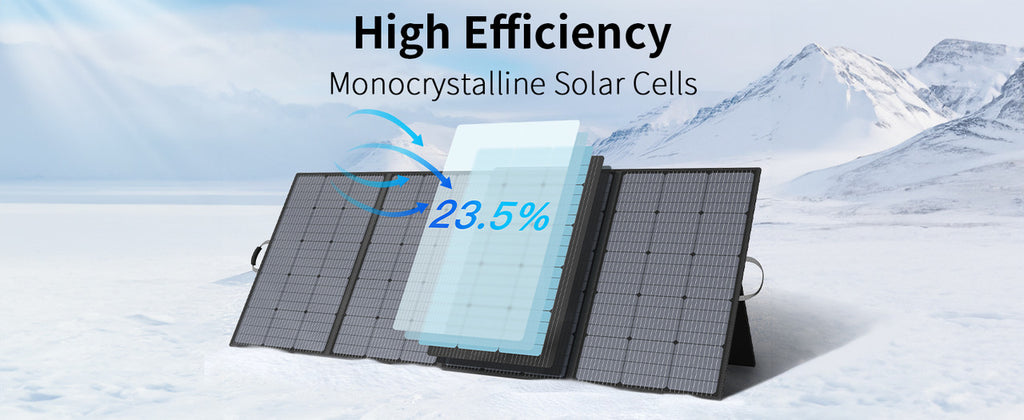 MHPOWOS 400W Portable Solar Panel, Lightweight Foldable Solar Panels with an Adjustable Kickstand, IP67 Waterproof Solar Charger