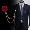 Men's Wedding Ceremony Groom Brooch - Handmade Rose Chain Brooch - For Grooms - Perfect for Wedding Occasions - Ideal Gift for Weddings & Anniversaries