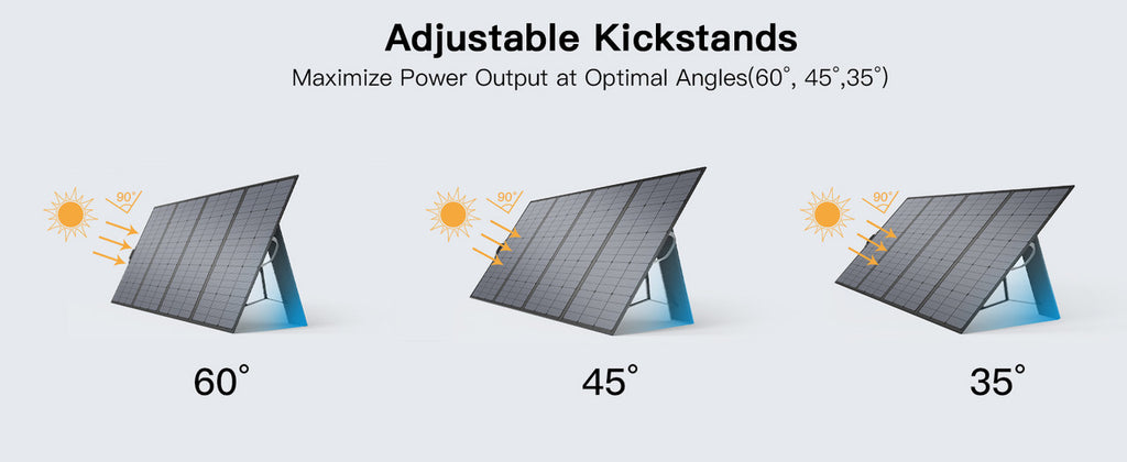 MHPOWOS 400W Portable Solar Panel, Lightweight Foldable Solar Panels with an Adjustable Kickstand, IP67 Waterproof Solar Charger