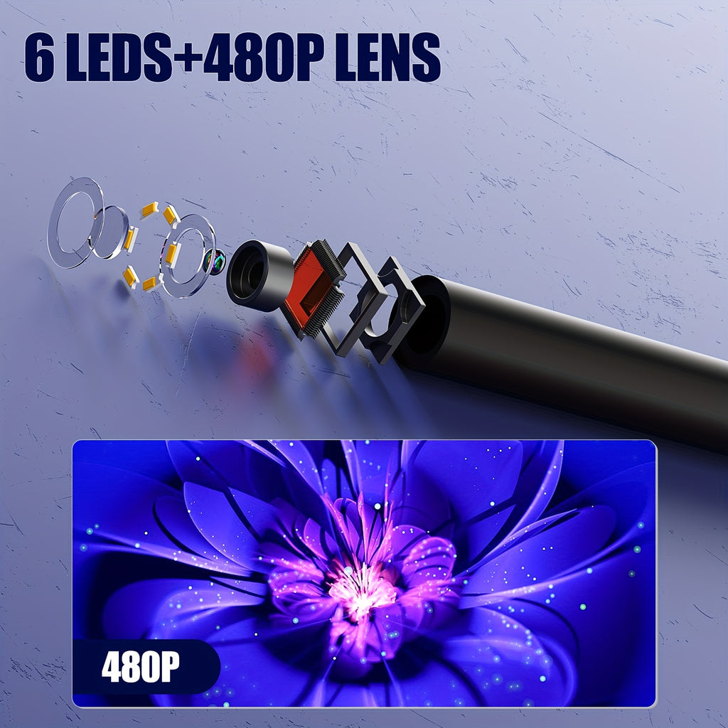 5Mm/0.196In Mini Camera Industrial Cameras Endoscope, Android Mobile Phone Camera, Pipeline Detection, Industrial, Automotive Repair, Carbon Deposition, Visual Repair, Air Conditioning 1-10M Probe