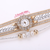 Fashion Watches For Girls, Creative Bead Rhinestone Studded Multi Layer Wrist Watches