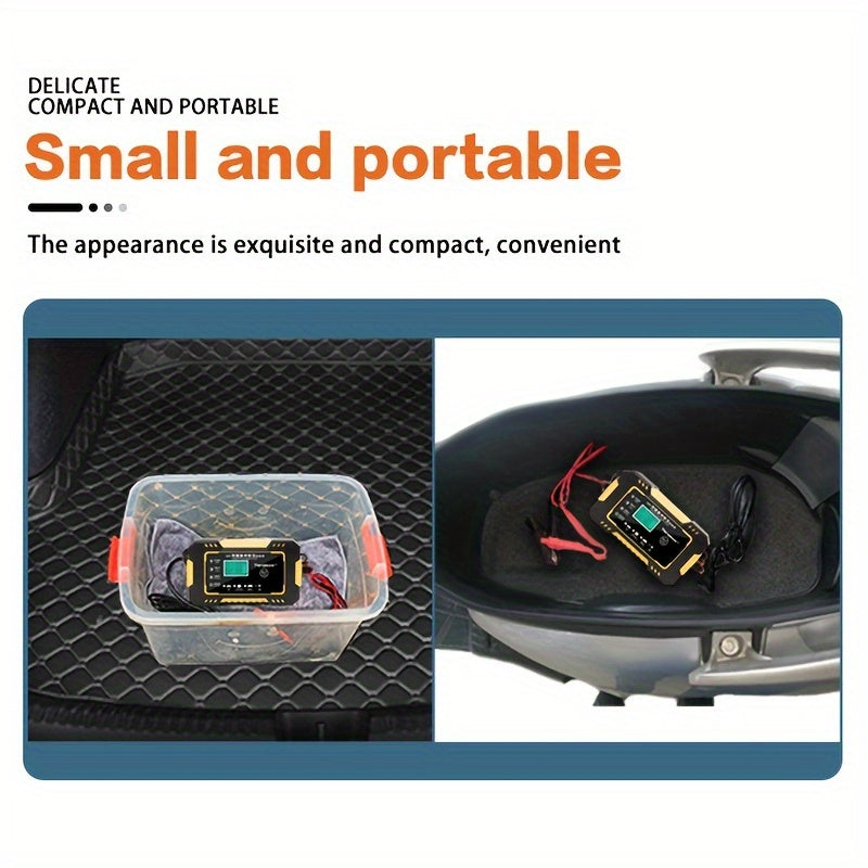 US Plug Car Battery Charger, 12V 6A Smart Battery Trickle Charger Automotive 12V Battery Maintainer For Car Truck Motorcycle Lead Acid Batteries