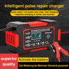 US Plug Car Battery Charger, 12V 6A Smart Battery Trickle Charger Automotive 12V Battery Maintainer For Car Truck Motorcycle Lead Acid Batteries