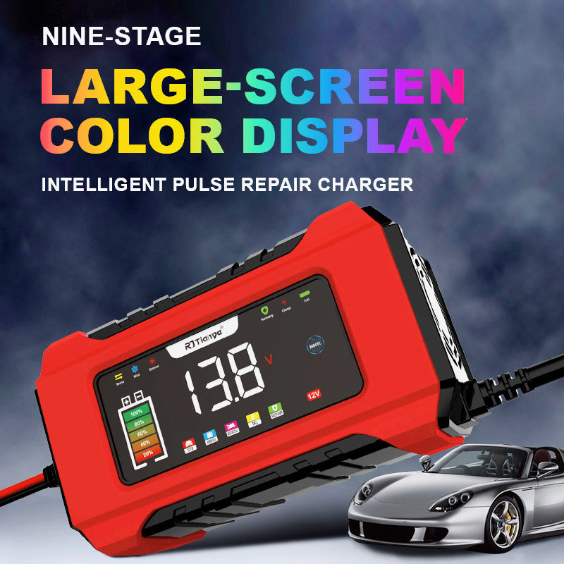 US Plug Car Battery Charger, 12V 6A Smart Battery Trickle Charger Automotive 12V Battery Maintainer For Car Truck Motorcycle Lead Acid Batteries