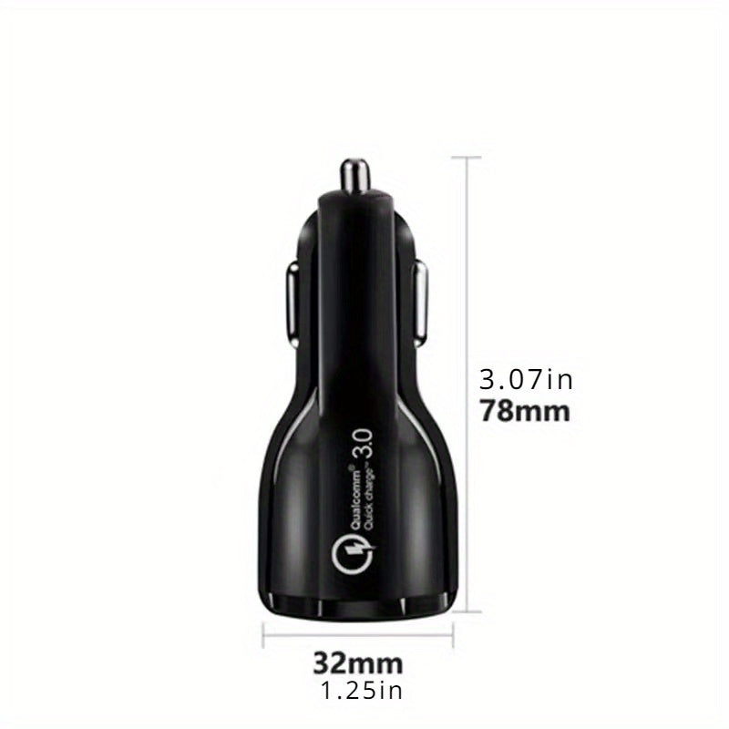 Compact Safe 12/24V Universal QC 3.0 Fast Charge Automotive Charger for Automobile Car Charger Car Charger Adapter