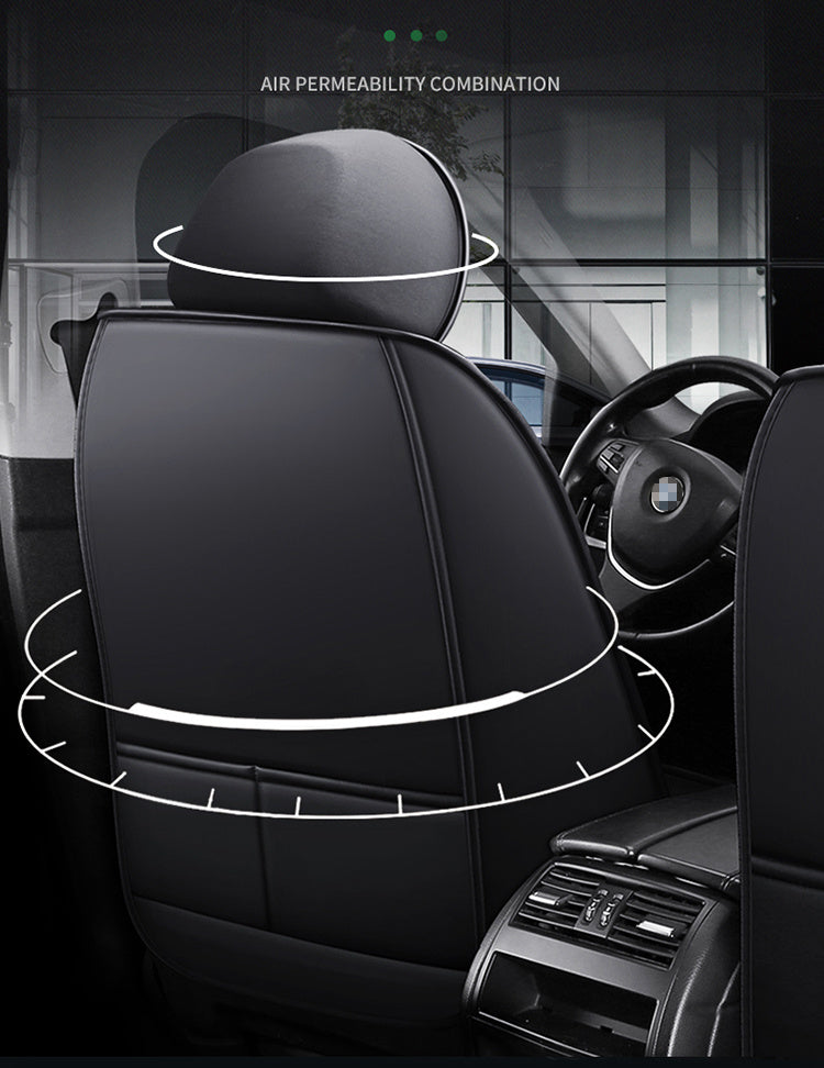 Full Set Car Seat Covers, Sport Style, Universal Fit, Full Coverage, Breathable Mesh, Lumbar Support, Trendy Automotive Seat Protector, All-Season