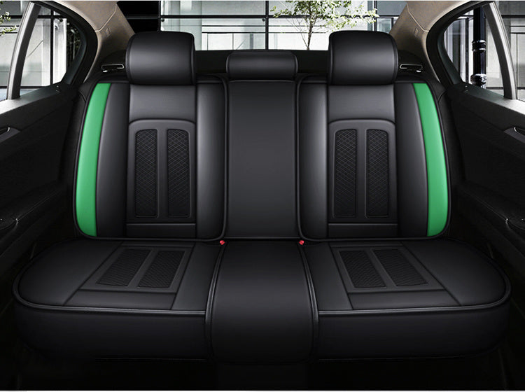 Full Set Car Seat Covers, Sport Style, Universal Fit, Full Coverage, Breathable Mesh, Lumbar Support, Trendy Automotive Seat Protector, All-Season