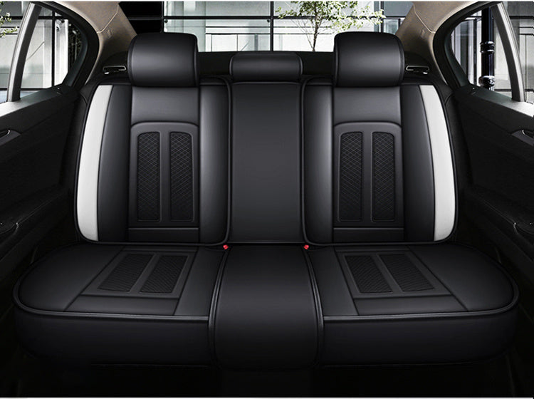 Full Set Car Seat Covers, Sport Style, Universal Fit, Full Coverage, Breathable Mesh, Lumbar Support, Trendy Automotive Seat Protector, All-Season