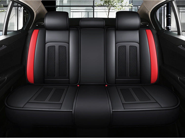 Full Set Car Seat Covers, Sport Style, Universal Fit, Full Coverage, Breathable Mesh, Lumbar Support, Trendy Automotive Seat Protector, All-Season