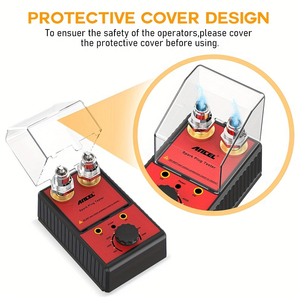 ANCEL SP02 Car Spark Plug Tester Ignition Analyzer Auto Adjustable Double Hole Detector 0-6000RPM 110V 220V Automotive Diagnostic Tool For 12V Motorcycle Gasoline Vehicles Accessories