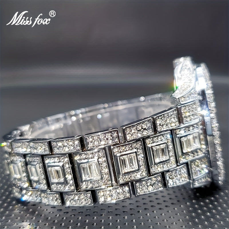 MISSFOX Fashion Faux Diamond Watches, Arabic Number Waterproof Quartz Watches For Men And Women