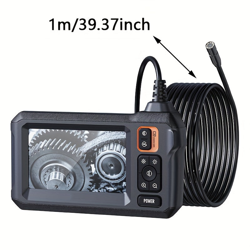 1pc Pro Industrial Borescope Inspection Camera - 8mm High-Definition Camera, 4.3" LCD Screen, LED Light, Waterproof, Drain Snake, Automotive, Plumbing, Sewer, and Wall Inspection - Ideal for Home, Work, and Outdoor Use