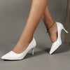 Women's Solid Color Stiletto Heels, Elegant Pointed Toe Work Pumps, Lightweight Dress Pumps