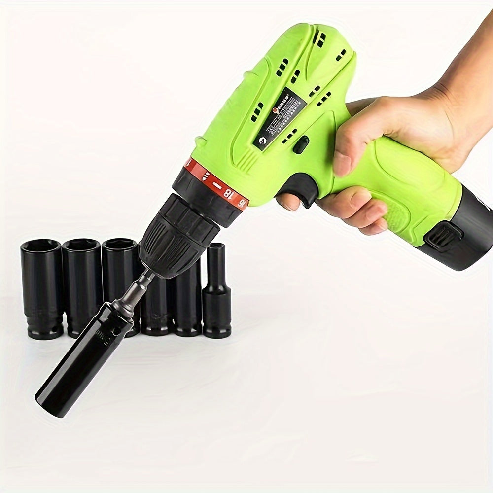 20pc Heavy-Duty Hex Impact Wrench Socket Set - 1/2 Drive, Chrome Vanadium Steel, Metric (8-32mm) Sizes, with Robust Plastic Toolbox - Perfect for Automotive Repair and DIY Projects