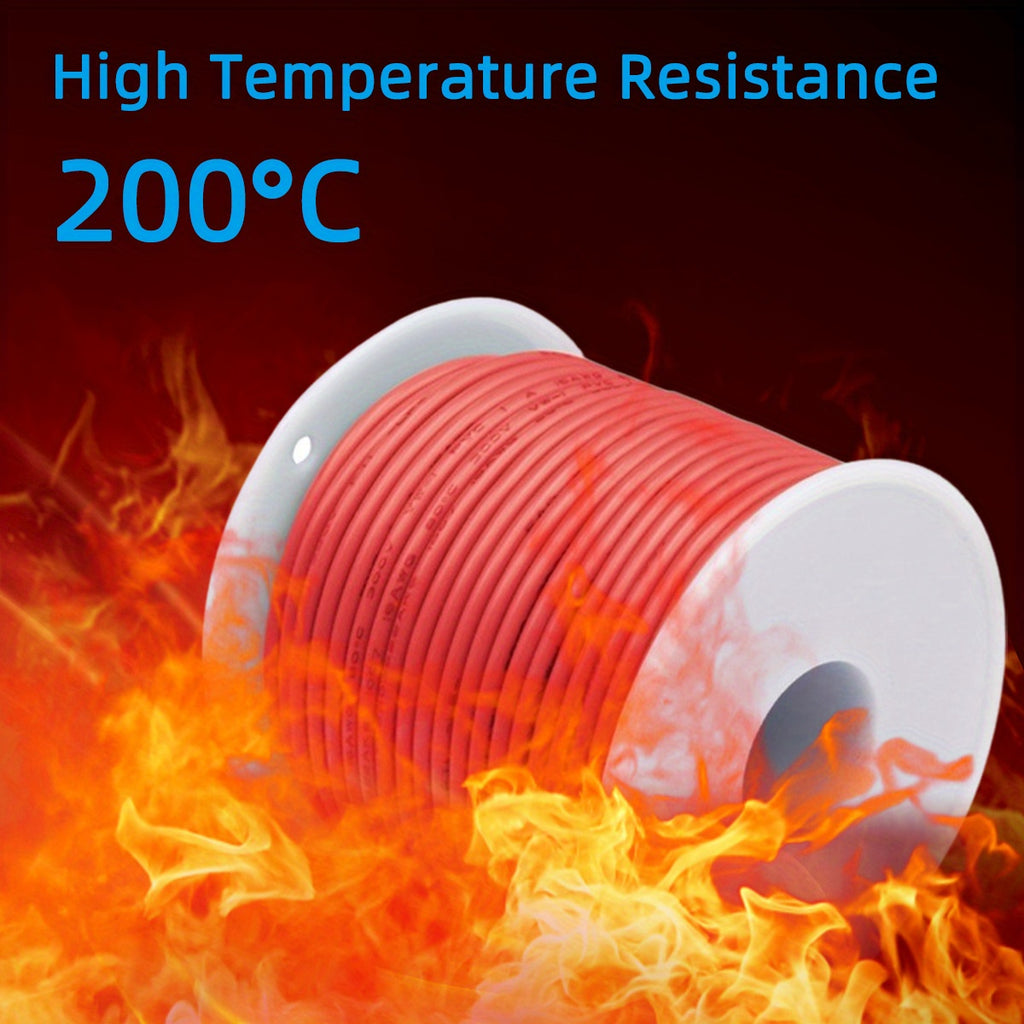 1 Set 65.6 Feet Ultra Flexible 18 AWG 18 Gauge Silicone Wire Spool with 150 Strands of Tinned Copper Wire, High Temp 200°C 300V Stranded Electrical Wire for Electric DIY, Automotive, Home, and Power Wiring Kits