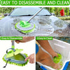 47.5" Long Handle Car Wash Brush Mop Kit for Washing, Detailing, and Cleaning Automotive, Truck, SUV, RV, Trailer with Soft Sponge Duster Mitt
