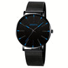 [Ultra Thin Quartz Wrist Watch] Minimalist Mens Fashion Ultra Thin Watches Simple Men Business Stainless Steel Mesh Belt Quartz Wrist Watch