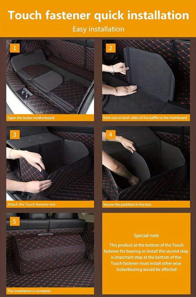 1pc Car Trunk Organizer Storage Box Collapsible Auto Cargo Storage Container Toys Food Storage Bag Car Stowing Automotive Accessories