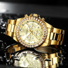 Mens Chronograph Stainless Steel Strap Waterproof Date Quartz Watch, Business Casual Wrist Watches