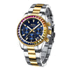 Mens Chronograph Stainless Steel Strap Waterproof Date Quartz Watch, Business Casual Wrist Watches