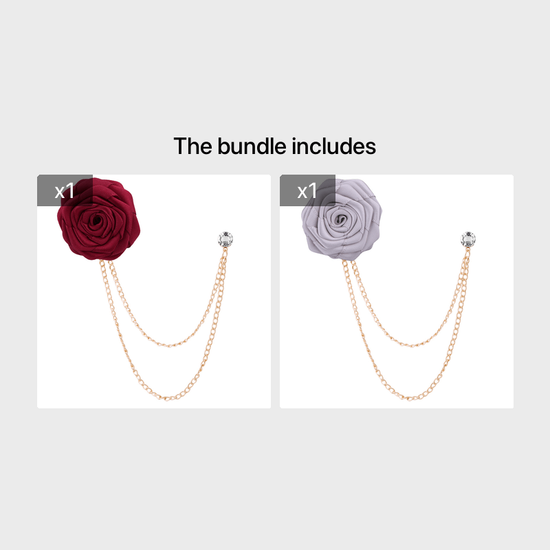 Men's Wedding Ceremony Groom Brooch - Handmade Rose Chain Brooch - For Grooms - Perfect for Wedding Occasions - Ideal Gift for Weddings & Anniversaries