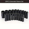 20pc Heavy-Duty Hex Impact Wrench Socket Set - 1/2 Drive, Chrome Vanadium Steel, Metric (8-32mm) Sizes, with Robust Plastic Toolbox - Perfect for Automotive Repair and DIY Projects