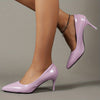 Women's Solid Color Stiletto Heels, Elegant Pointed Toe Work Pumps, Lightweight Dress Pumps