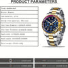 Mens Chronograph Stainless Steel Strap Waterproof Date Quartz Watch, Business Casual Wrist Watches
