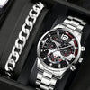 Fashion Men Watches Bracelet Men's Business Calendar Watch Stainless Steel Quartz Wristwatch Men Gift Watches
