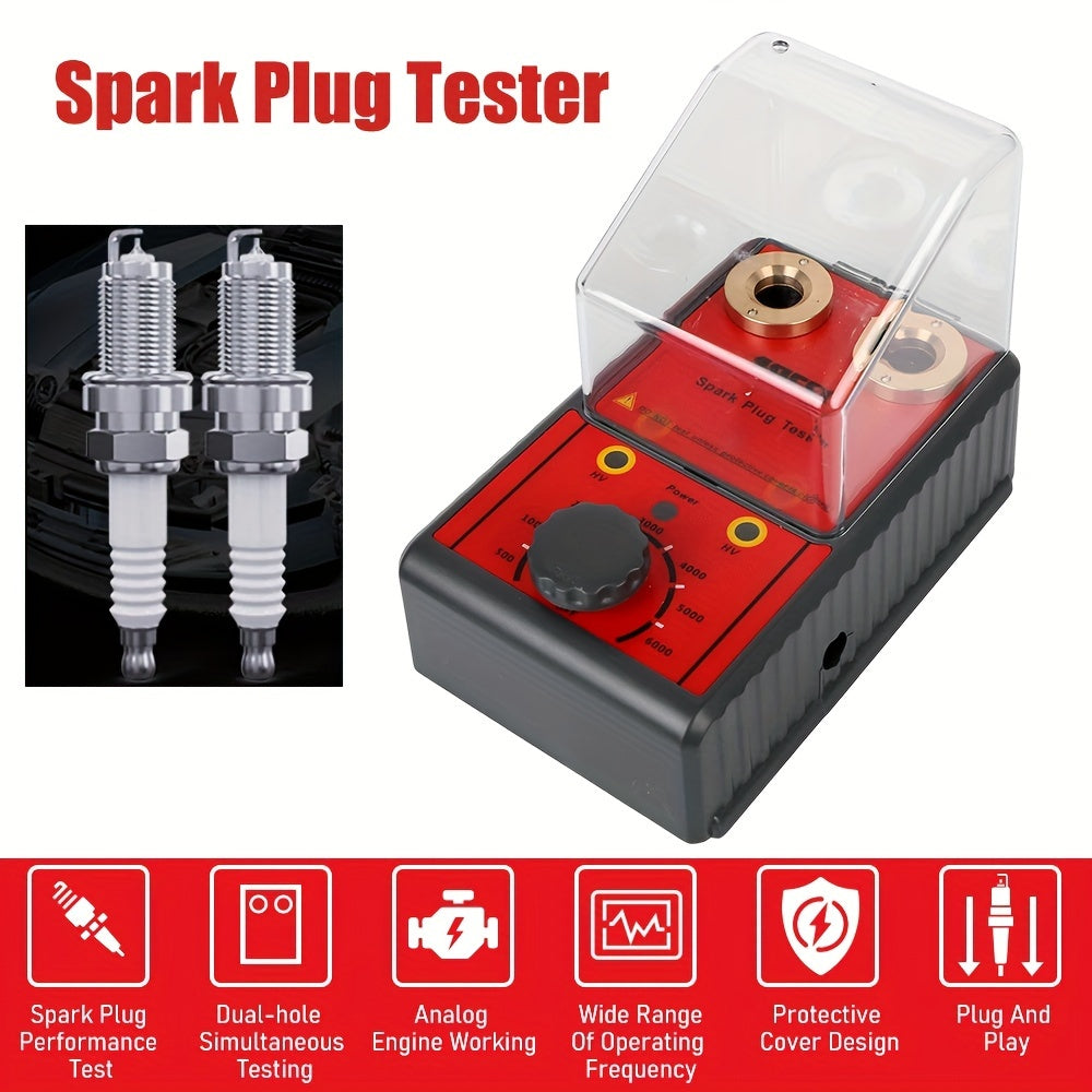 ANCEL SP02 Car Spark Plug Tester Ignition Analyzer Auto Adjustable Double Hole Detector 0-6000RPM 110V 220V Automotive Diagnostic Tool For 12V Motorcycle Gasoline Vehicles Accessories