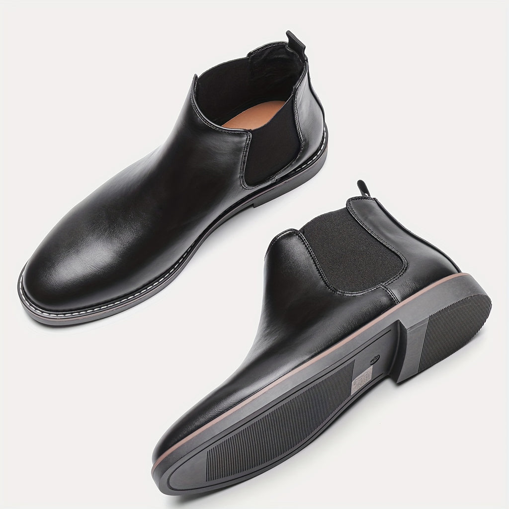 Men'S Chelsea Boots - Classic Ankle Boots with Elastic Closure, Glossy Black Faux, Cushioned Insole & Non-Slip PVC Sole - Formal & Casual Shoes for Everyday, Office, Events - Extended Sizes up to EU 46 (US Men'S 12) - Model #