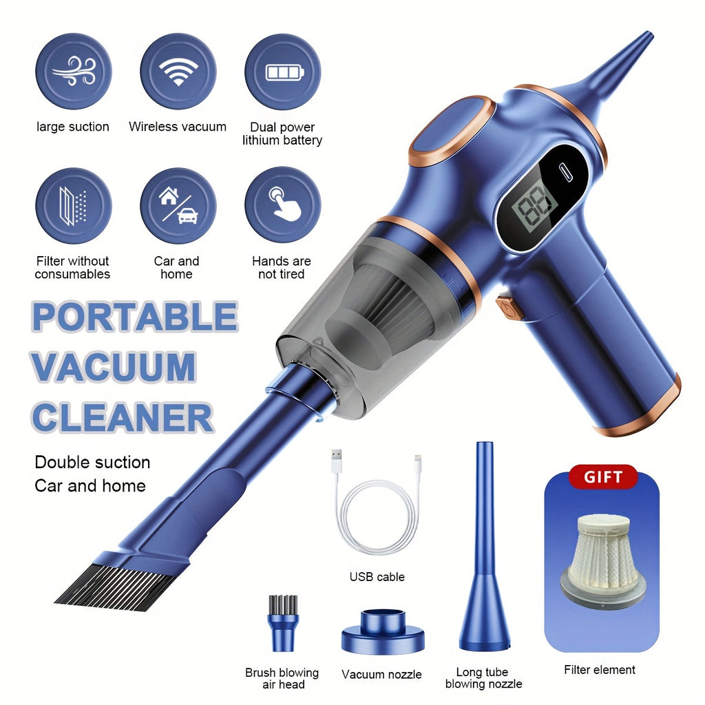 4000mAh High-Power Portable Vacuum Cleaner - Strong 45W Suction, 3.5Pa Pressure, USB Rechargeable, Lightweight, Cordless, Multi-Surface Cleaning for Household, Automotive, Office - Ideal for Quick Cleanups and Pet Owners