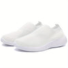 Women'S Lightweight Slip-On Sneakers, Solid Color Fabric Upper, Round Toe, MD Sole, Low Top, All-Season Casual Shoes for Running, Fitness, Dance, Walking, Travel