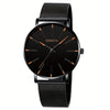[Ultra Thin Quartz Wrist Watch] Minimalist Mens Fashion Ultra Thin Watches Simple Men Business Stainless Steel Mesh Belt Quartz Wrist Watch