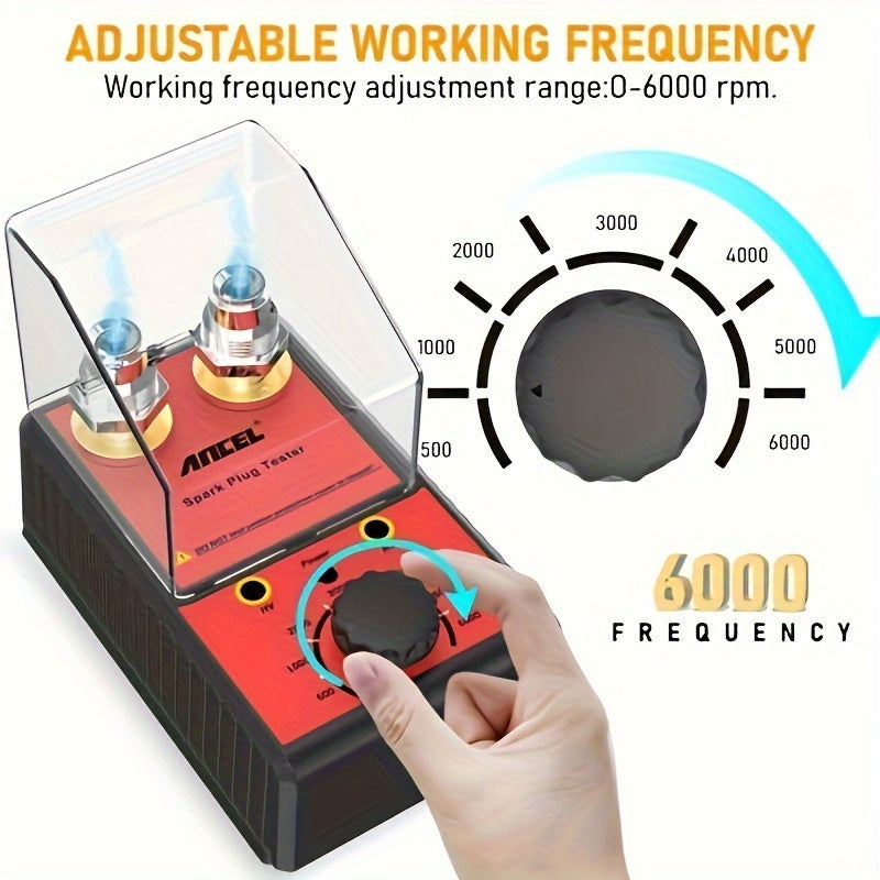 ANCEL SP02 Car Spark Plug Tester Ignition Analyzer Auto Adjustable Double Hole Detector 0-6000RPM 110V 220V Automotive Diagnostic Tool For 12V Motorcycle Gasoline Vehicles Accessories