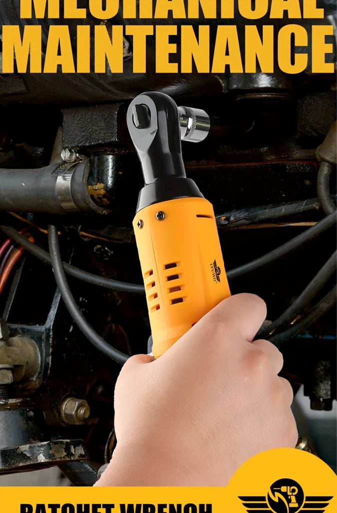 LYUWO 1 Set 12V Cordless Electric Wrench, 45NM 3/8'' Ratchet Illuminated Remove Screws & Nuts Automotive Repair Tool, Right Angle Wrench, Power Tools