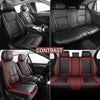 Red Rain PU Leather Car Seat Cover Breathable Universal Car Seat Covers For Front And Rear Seats 13pcs Automotive Seat Cushion Cover Fit Car Truck SUV Van