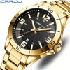 CRRJU Brand Men Watches Business Quartz Watch Men's Stainless Steel Band 1181.1inch Waterproof Date Wristwatches, Ideal choice for Gifts