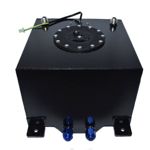 5 Gallon (20L) Aluminum Fuel Tank with Oil Level Sensor - Durable Black Tank, Mounting Brackets & Electrical Connectors for Easy Installation, Automotive & Industrial Use, Portable Fuel Tank, Robust Construction, Heavyduty Bu