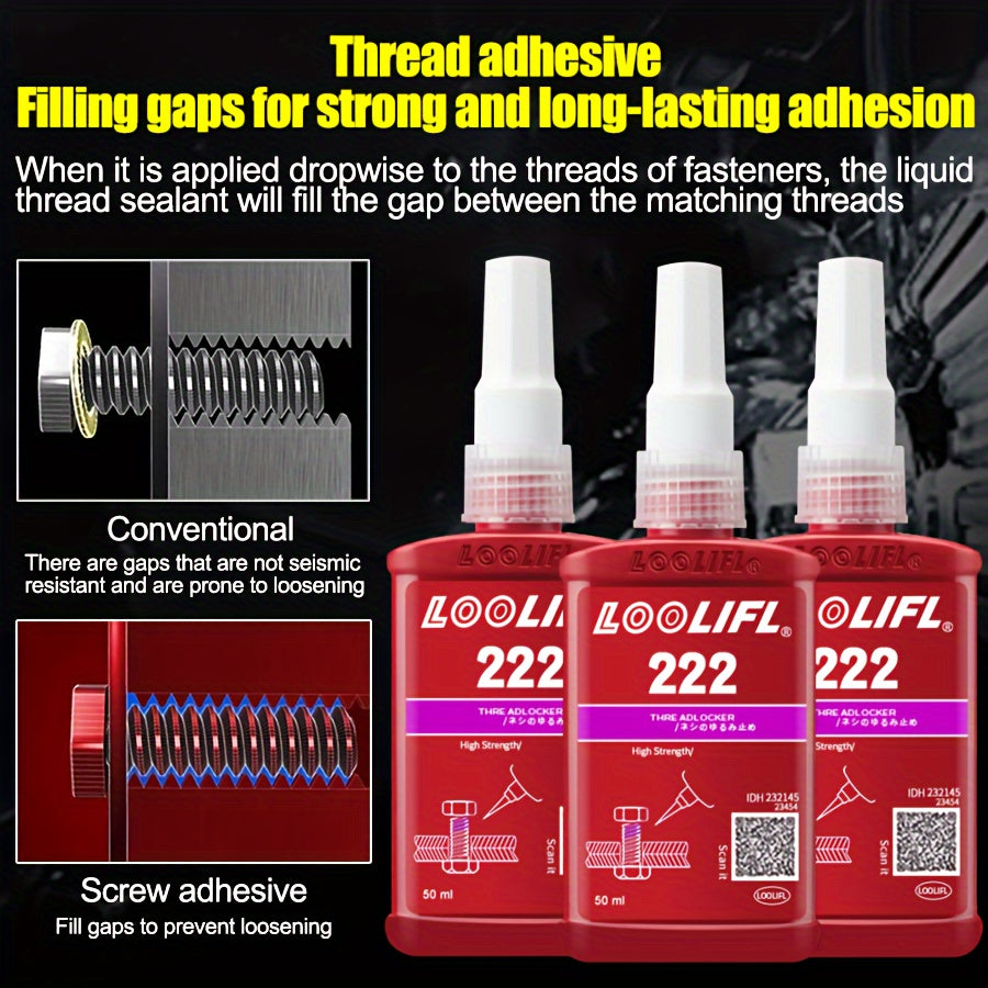 1/3pcs Multifunctional Vitamin Adhesive 222/243 Medium High Strength Screw Glue Medium High Strength Automotive Special Screw Glue Anti-slip Fastening Anaerobic Glue Removable And More