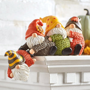 1pc Christmas Gnome Resin Figurine - Hand-Painted Festive Decor with Assorted Colors & Patterns, Durable Tabletop Holiday Home Décor, No Electricity Needed, Christmas Decor