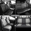 Red Rain PU Leather Car Seat Cover Breathable Universal Car Seat Covers For Front And Rear Seats 13pcs Automotive Seat Cushion Cover Fit Car Truck SUV Van