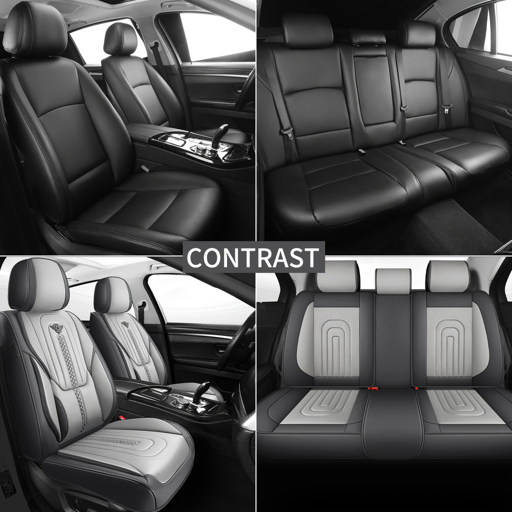 Red Rain PU Leather Car Seat Cover Breathable Universal Car Seat Covers For Front And Rear Seats 13pcs Automotive Seat Cushion Cover Fit Car Truck SUV Van