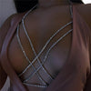 Luxury Cross Chest Chain Shiny Rhinestones Body Chain Jewelry