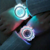 Trendy LED Glowing Watches Rhinestone Stubbed Silicone Watches Gift For Birthday Christmas Gift Accessories