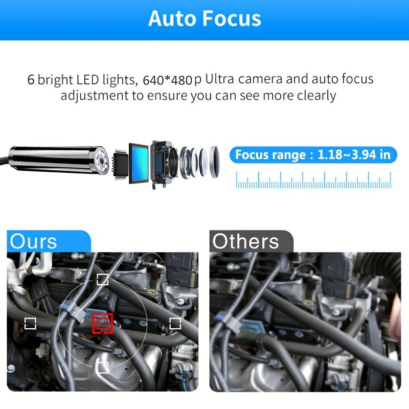 5Mm/0.196In Mini Camera Industrial Cameras Endoscope, Android Mobile Phone Camera, Pipeline Detection, Industrial, Automotive Repair, Carbon Deposition, Visual Repair, Air Conditioning 1-10M Probe